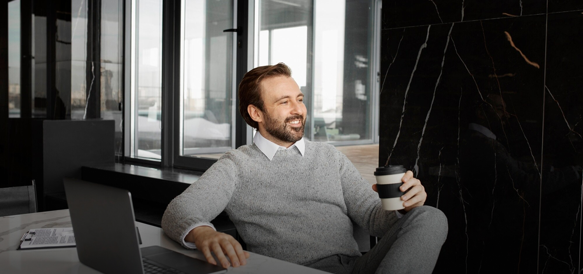 Business owner relaxed